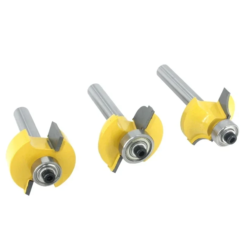 3pcs 8mm Shank Router Bits Set Beading Bit Round Over Bead Frame Door T V Shape Milling Cutter for Wood Power Tools