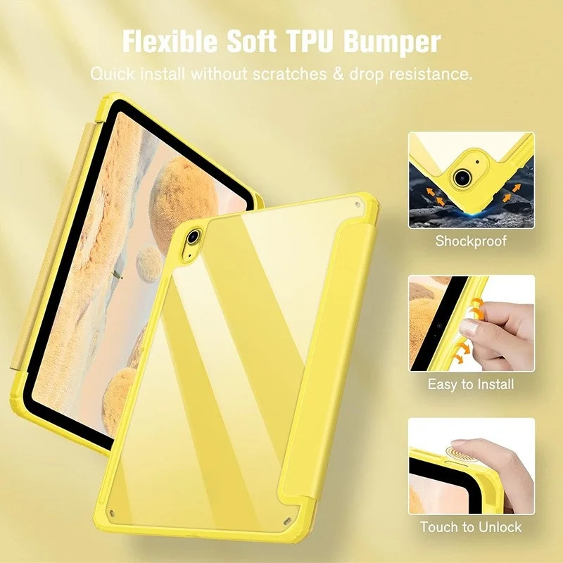 Für iPad 10. und 11. Generation A16 Hülle Niedliche Cartoon Magnetische Stoßfeste Standhülle mit Riemen und Stifthalter – Detail 7