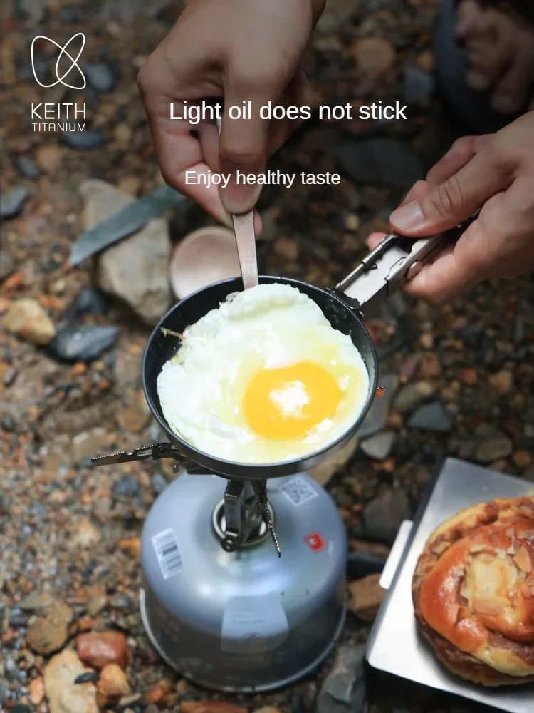 

Keith New Non Stick Egg Fryer Outdoor Small Frying Pan Portable Omelet Beef Pie Pan For Camping Travelling Hiking Ti6031