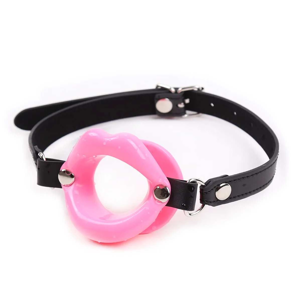 PU Leather Silicone Mouth Ball BDSM Bondage Lips Ring Open Gag Ball Adult Slave Erotic Sex Toy For Couples Toys Mouth Gag Games