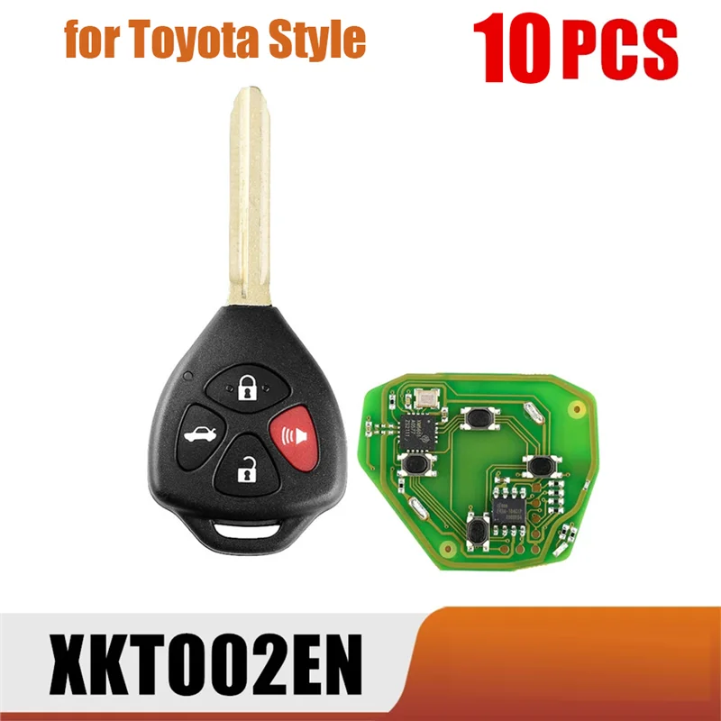 สําหรับ Xhorse XKTO02EN Universal Wire Remote Key Fob 4 ปุ่มสําหรับ Toyota สไตล์สําหรับ VVDI Key Tool 10 ชิ้น/ล็อต