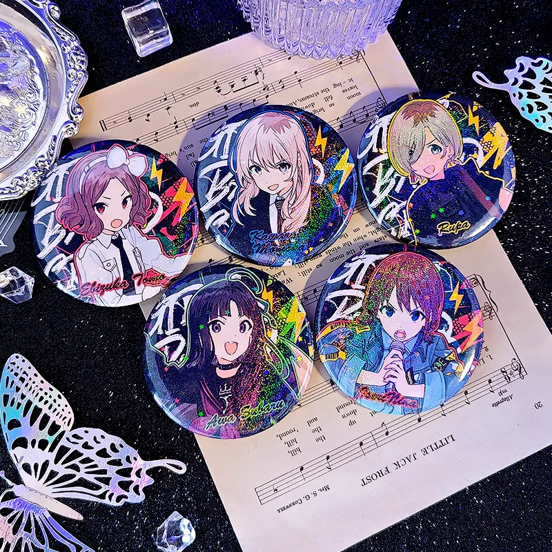 5PCS GIRLS BAND CRY Enamel Badges TOGENASHI TOGEARI Brooch Kawaii Anime Pins Manga Badge for Backpack Bag Clothing Lapel Gifts