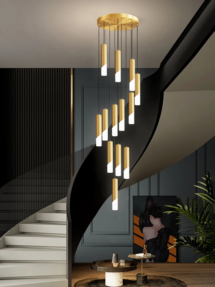 

Nordic Style villa Pendant light Hanging Staircase Pendent lamp Living room Kitchen Chandelier Bedroom Bedside Decorative light