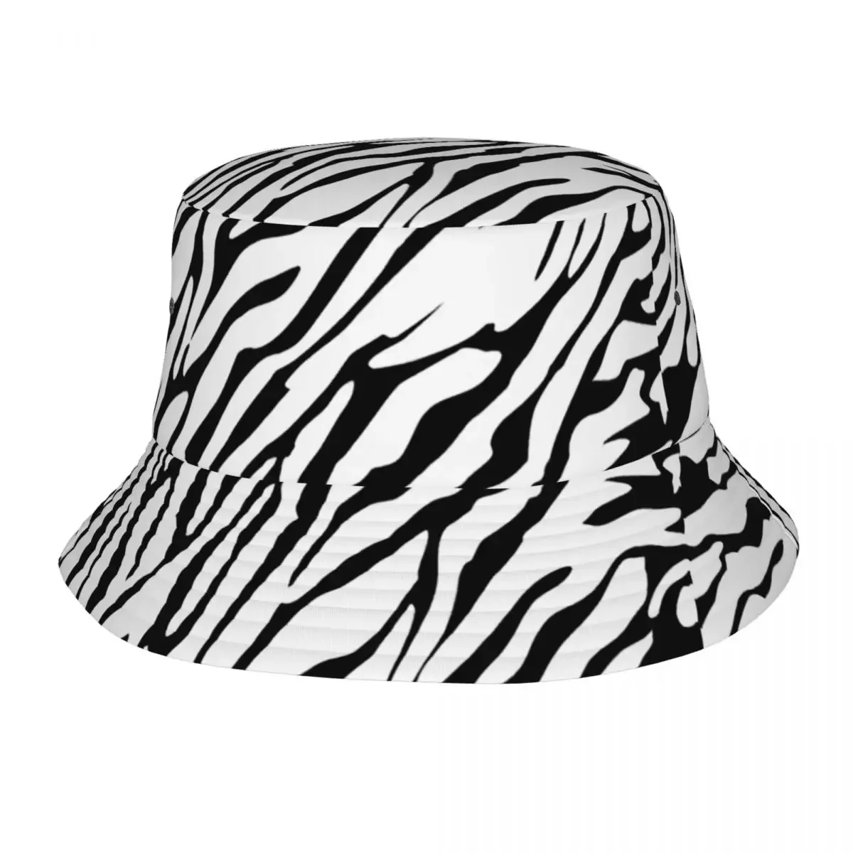 Zebra Skin White Leopard Bucket Hat Men Women Unisex Trendy Stripes Leather Texture Summer Fisherman Cap