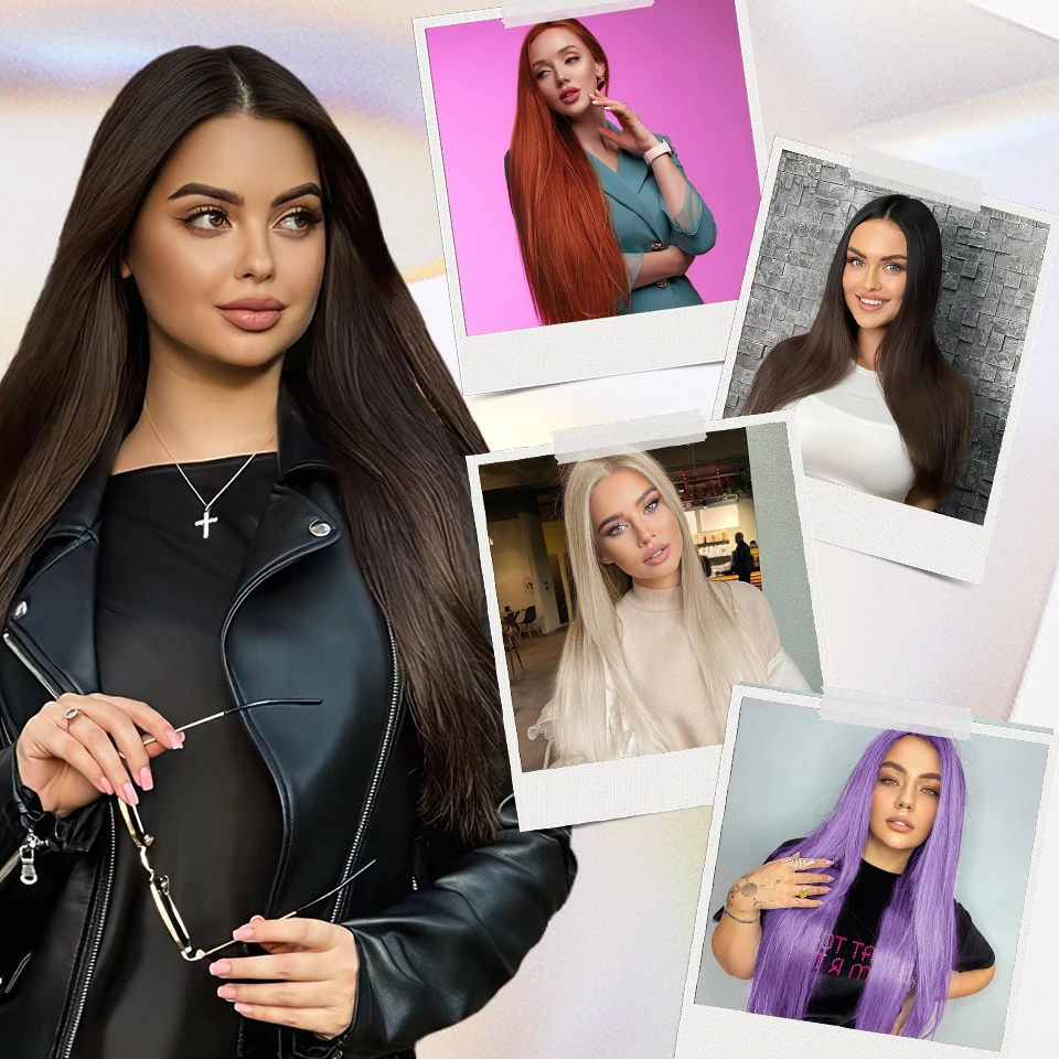 3개/세트 합성 아리엘 스트레이트 포니테일 헤어 30인치 퍼플 크로셰 브레이드 익스텐션 본 스트레이트 브레이딩 익스텐션 여성용