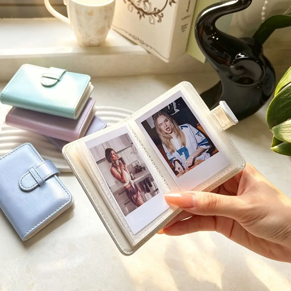 28 Pockets Instant Camera Photo Album Ring Closure Mini Photo Book Portable Lightweight Picture Holder Travel Memories