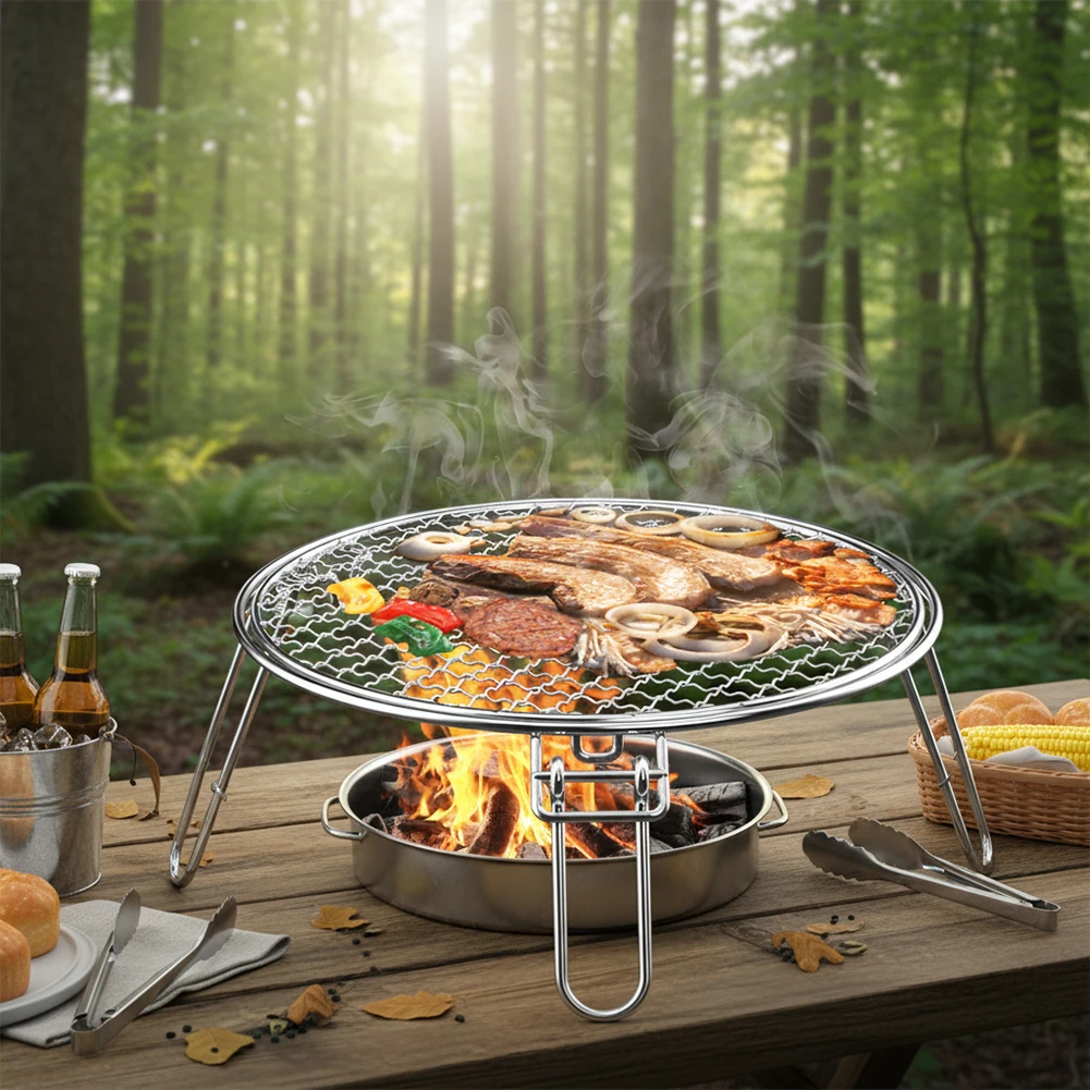 Camping BBQ Grill Grate Foldab - Camping Cooking Grate recension och pris