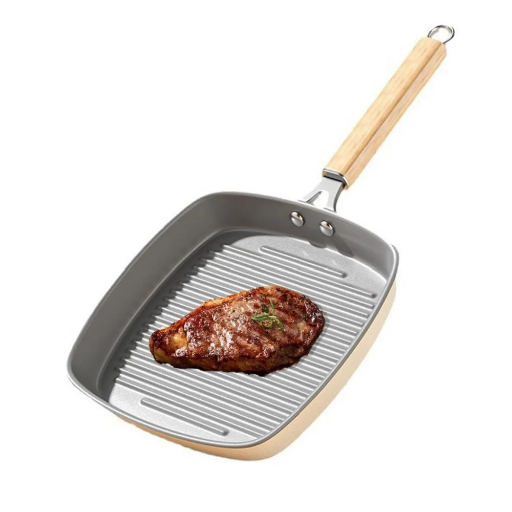 

Сковорода для стейка, квадратная сковорода для завтрака с грилем и ручкой, универсальная сковорода для стейка, гриль в помещении и на открытом воздухе