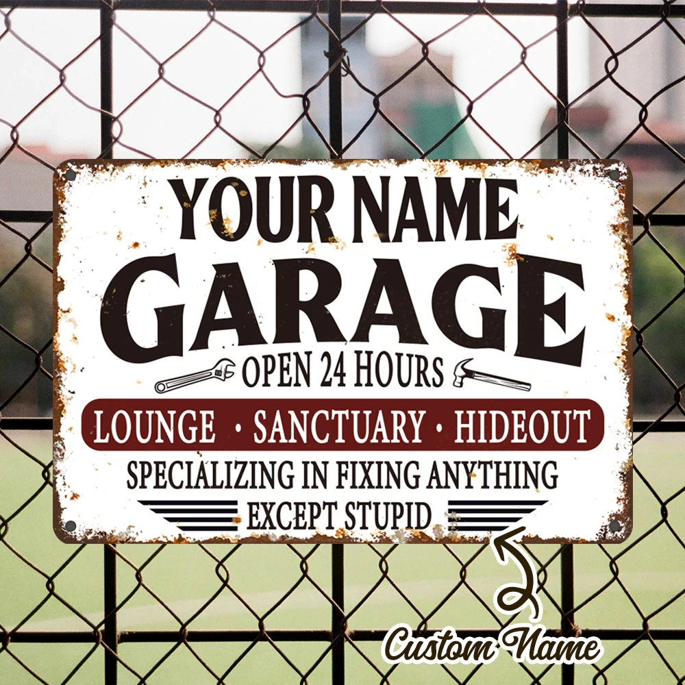 

2D Flat, Exclusive Garage Metal Wall Art Logo Easy To Hang For Outdoor Farmhouse Bar Plaque Decoration Ideal Gift Decoration