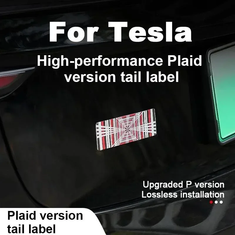 

3D-наклейка с логотипом PLAID для заднего багажника автомобиля, эмблема, декоративные наклейки для Tesla Model 3 X Y S, аксессуары для автостайлинга