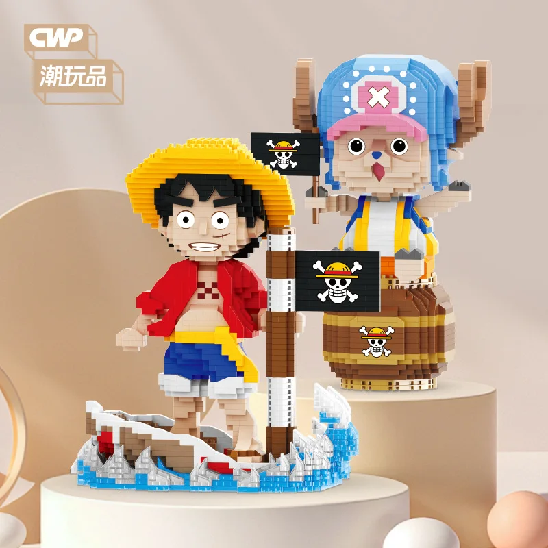 One Piece Luffy Chopper Bausteine Serie Piratenschiff Thousand Sunny Going Merry Modell Bausatz Mini-Ziegelstein Figuren Spielzeug