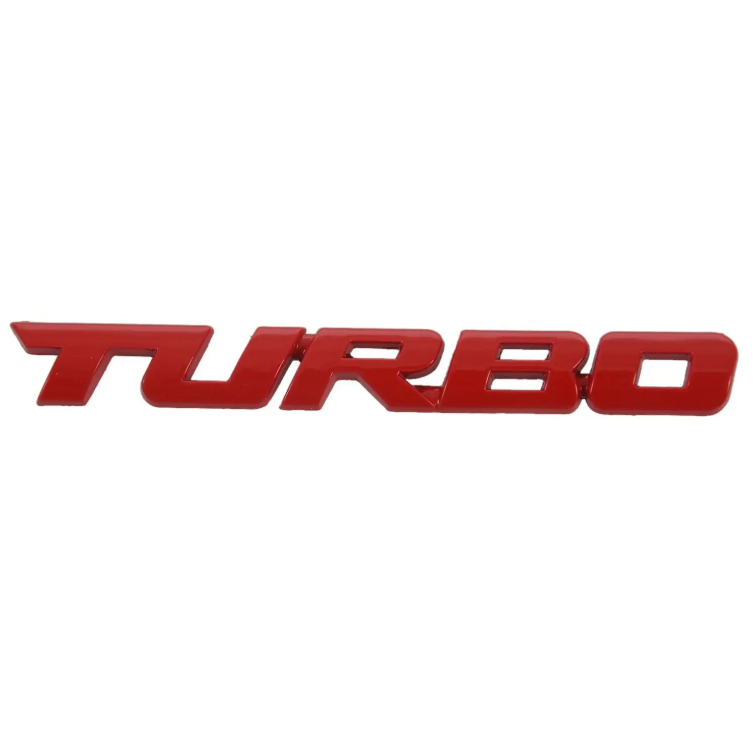 TURBO Universal Car Motorcycle Auto 3D Metal Emblem Badge Decal Sticker, Red