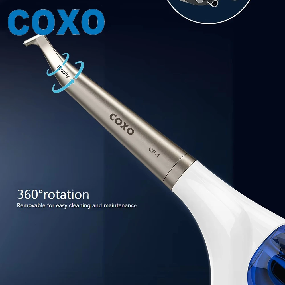 Coxo dental ar polimento prophy jet polidor de ar handpiece máquina jateamento com spray 4 furos CP-1 com 4 pó