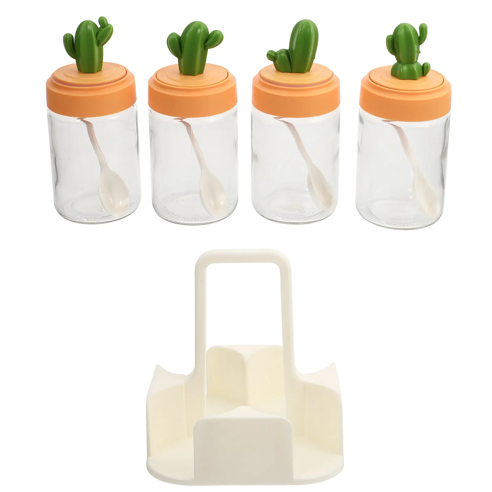 

Набор из 4 баночек для специй в форме кактуса, разноцветные контейнеры для хранения приправ и специй для кухни