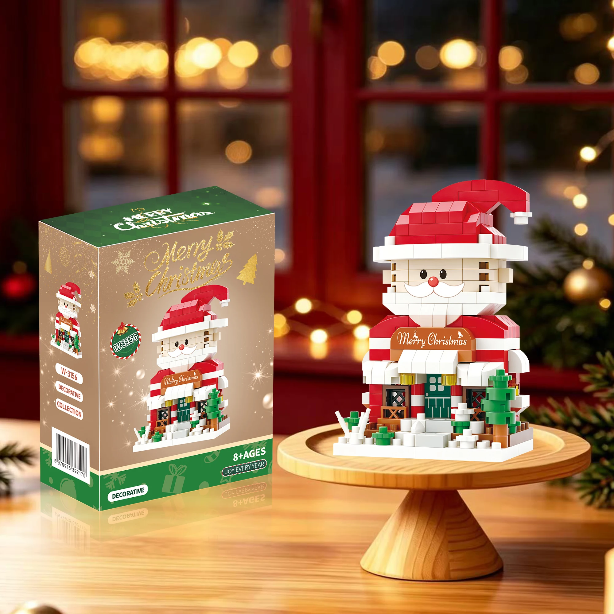 Regalos de Navidad, Mini Bloques de Construcción de Partículas, Ladrillos de Ensamblaje DIY de Papá Noel, Juguetes de Rompecabezas, Decoración de Escritorio para Niños