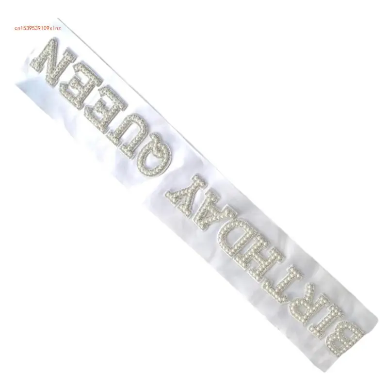 Personality Lettering Sashes Pearls Rhinestones Sashes Elegant Bridal Sashes