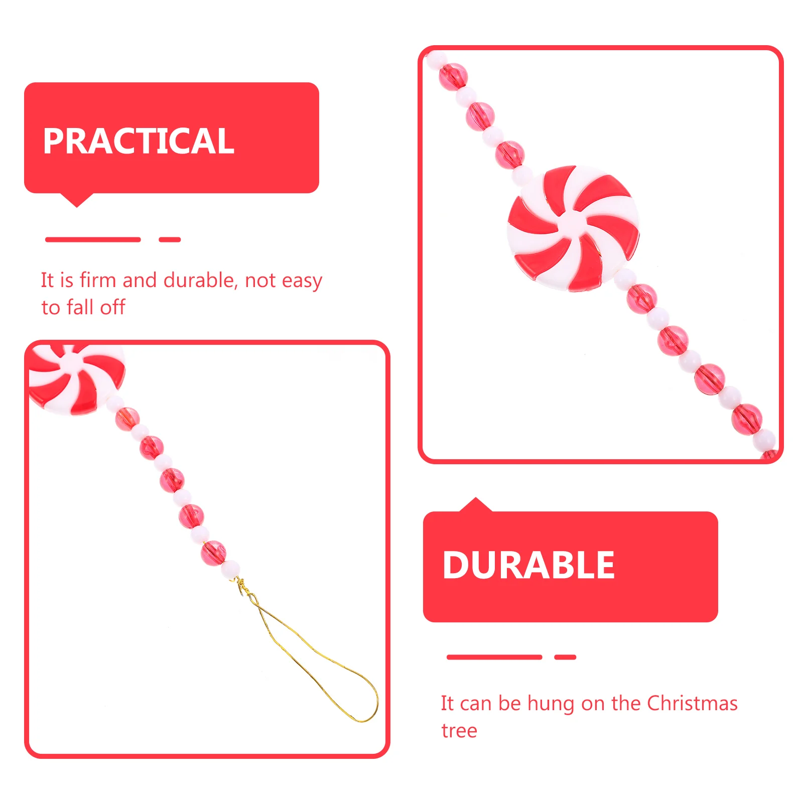 

Creative Christmas Candy Pendant Xmas Tree Ornament Decorative Ball String Diy Accessory Lightweight Festive Party Home