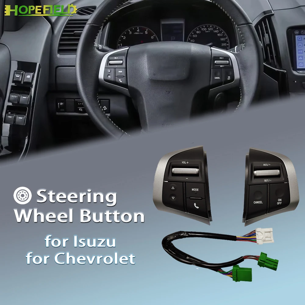 Botão de Controle de Volume de Áudio no Volante com Controle de Cruzeiro para Isuzu DMAX D-Max 2015 e acessórios para Chevrolet S10 Trailblazer