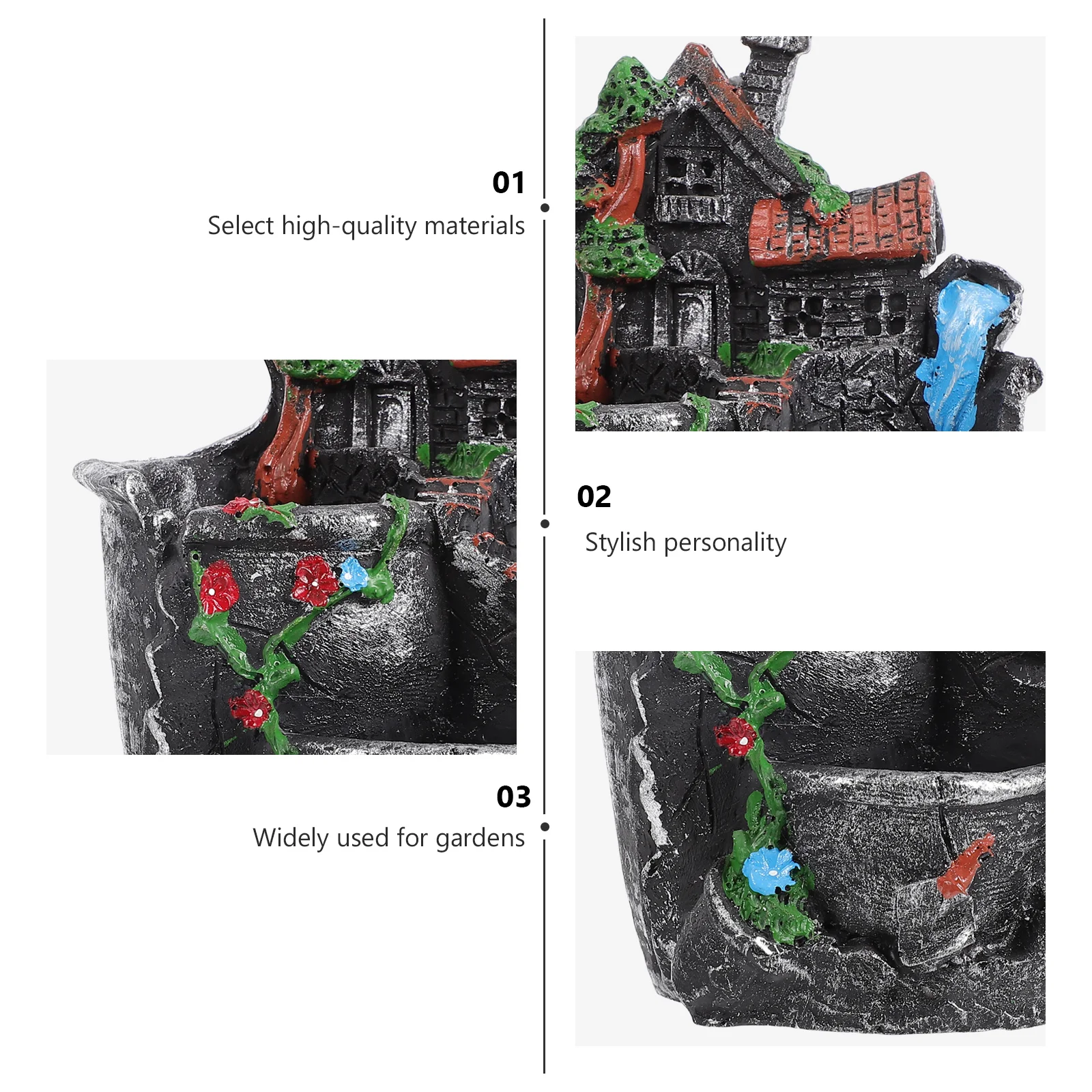 

1 шт. сочный горшок в форме дома, креативный декоративный цветочный горшок для сада, лужайки, балкона, украшения стола, держатель для растений из смолы