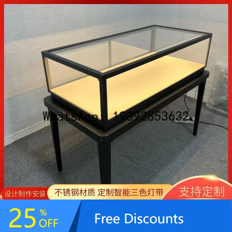 

LYY Jewelry Display Cabinet Jade Display Mall Rounded Glass Display Stand Specialty Cabinet