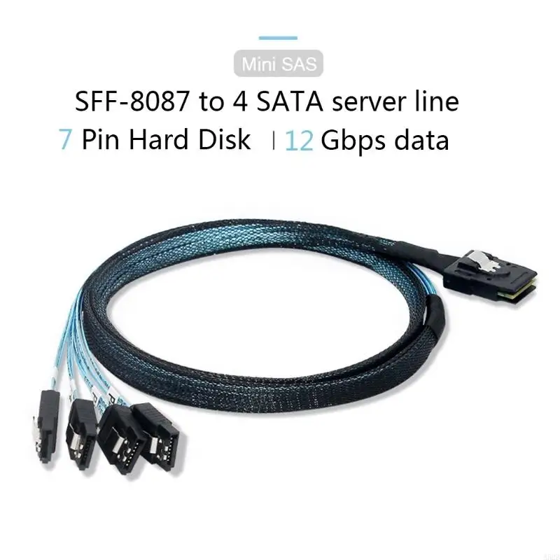 A52B Mini SFF-8087 to 4 Cable 90 Degrees Target Hard Disk Data Cable Easy to Use