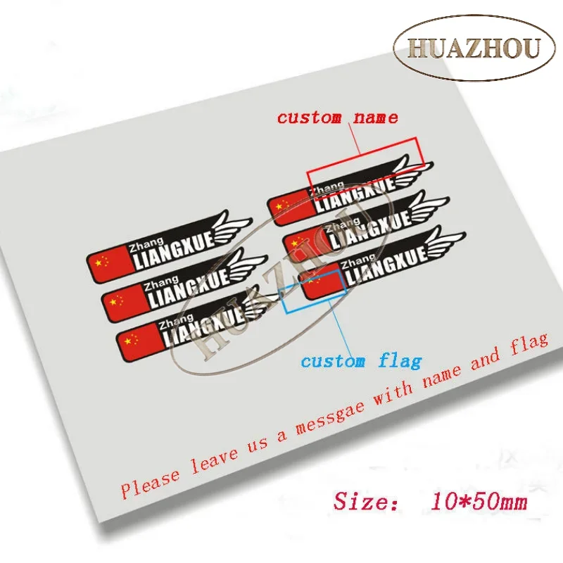 Customized Flag and name stickers for Road bike MTB bike frame logo personal name decals custom rider ID sticker