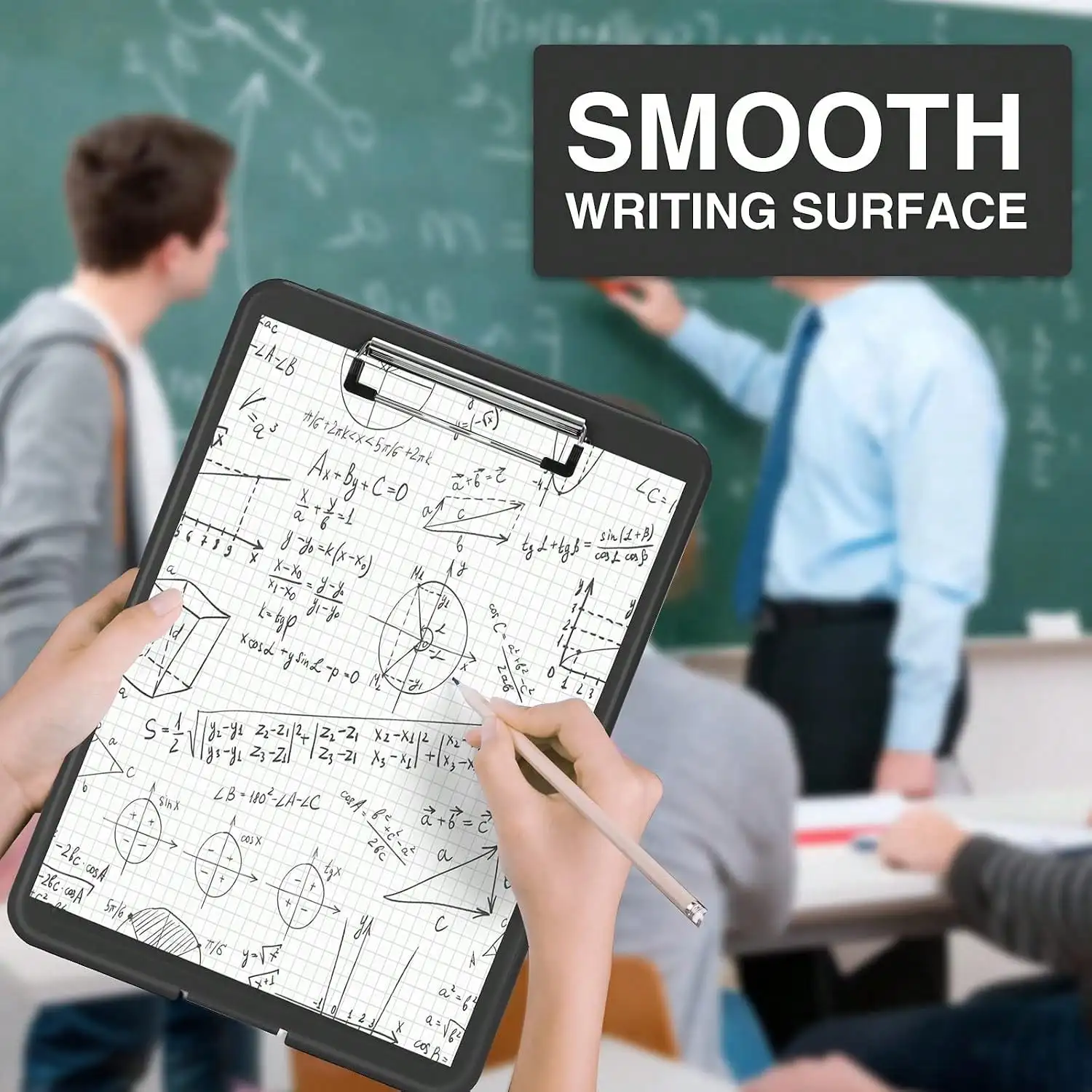 Foldable Plastic Storage Clipboard, Low‑Profile Clip Design, Hanging Storage Case for Daily Work Use