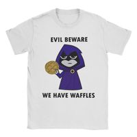 Mens Womens Evil Beware We Have Waffles Funny Teens Titansed Go Shirt 100% Cotton Graphic Printed Tee Shirts  Clothing Outfits