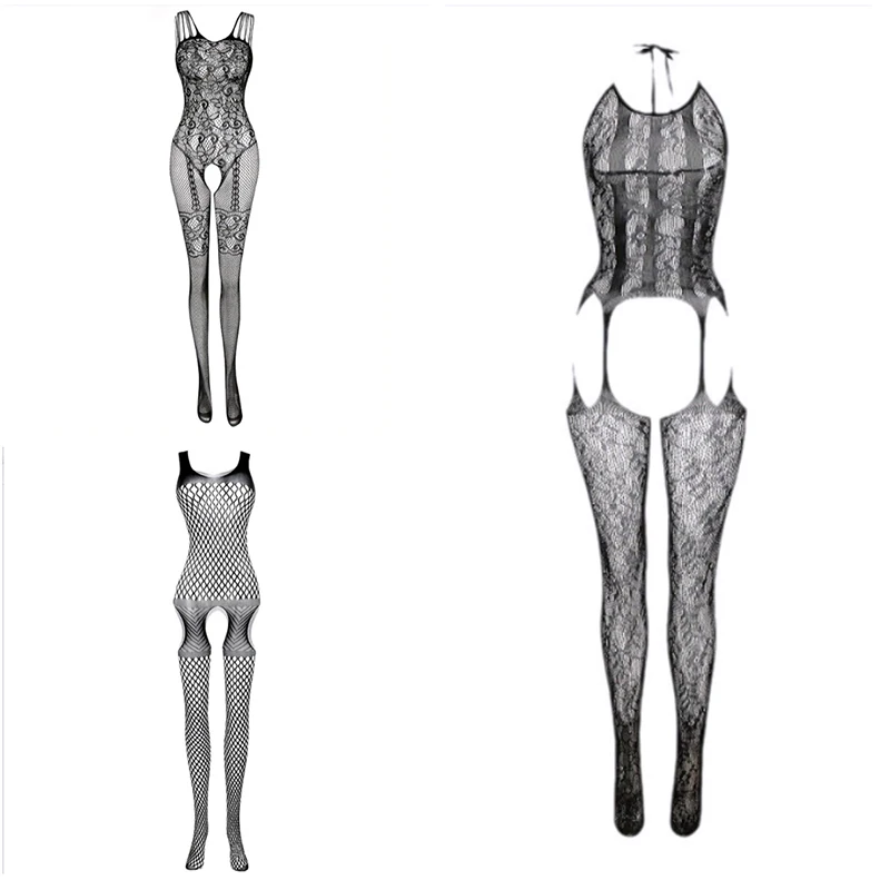 

Женское нижнее белье Babydoll из 3 предметов, кружевная сорочка, ночная рубашка с лямкой на шее, платье Тедди, женские ажурные чулки для тела, прикрепленные чулки