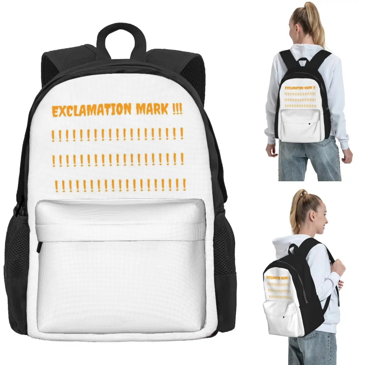 Exclamation Mark Alert The World For Upcoming Future Backpack Daypack Large Capacity Kids BookBag School Bag Shoulder Bags