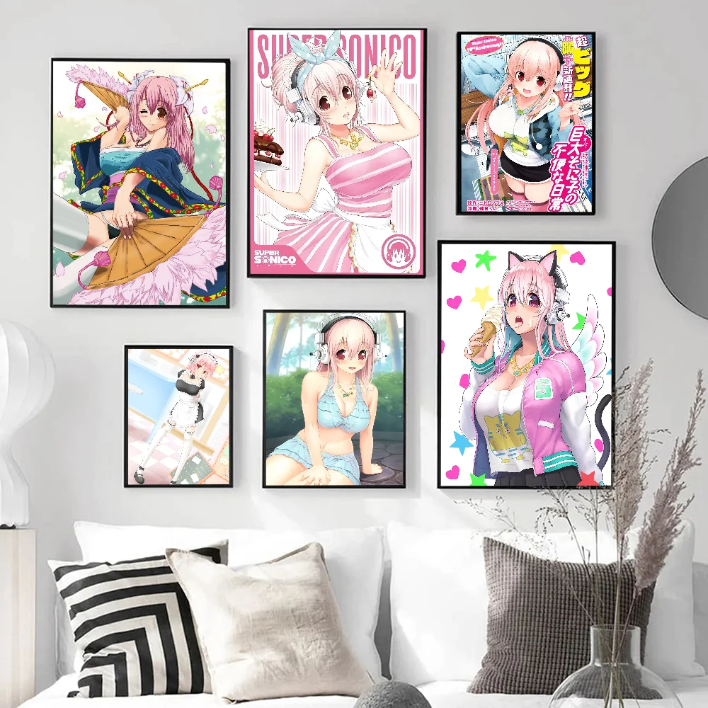 Autocollant Mural Super Mico Manga pour Décoration de Salon, Affiche Adhésive, Décor de Barrage, DIY