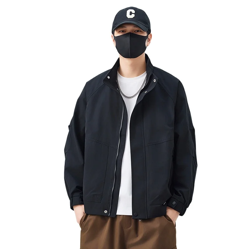 L-5XL100KG ربيع الخريف جديد الرجال معطف الشباب سترة غير رسمية متعددة الاستخدامات شعبية الوقوف طوق الأدوات العصرية الرجال معطف الستر #4