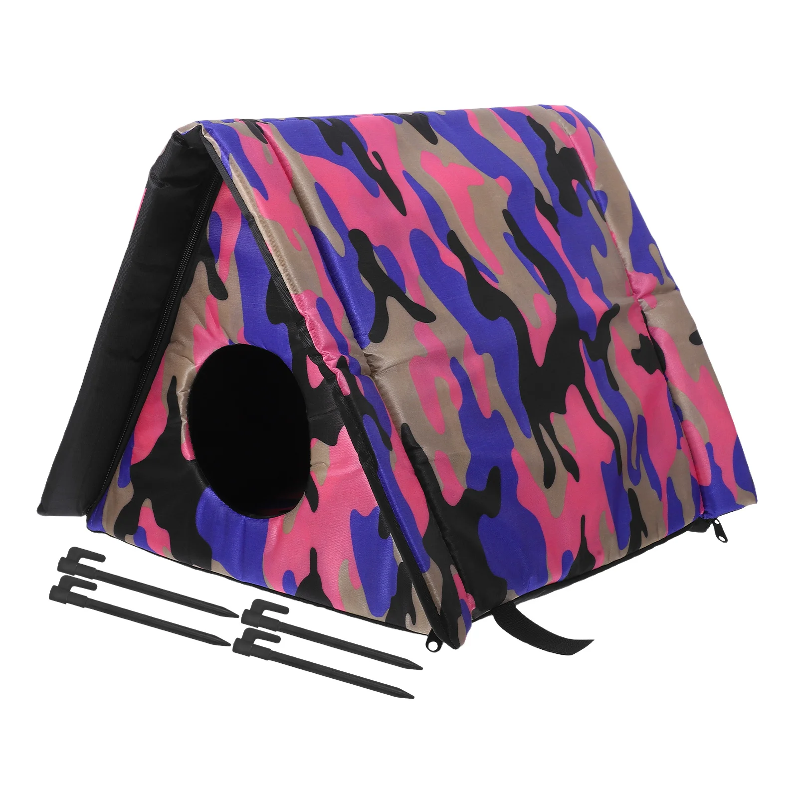 

Elevated Insulated Outdoor Cat House Waterproof Weatherproof Warm Shelter for Winter Use by Cats and Small Dogs