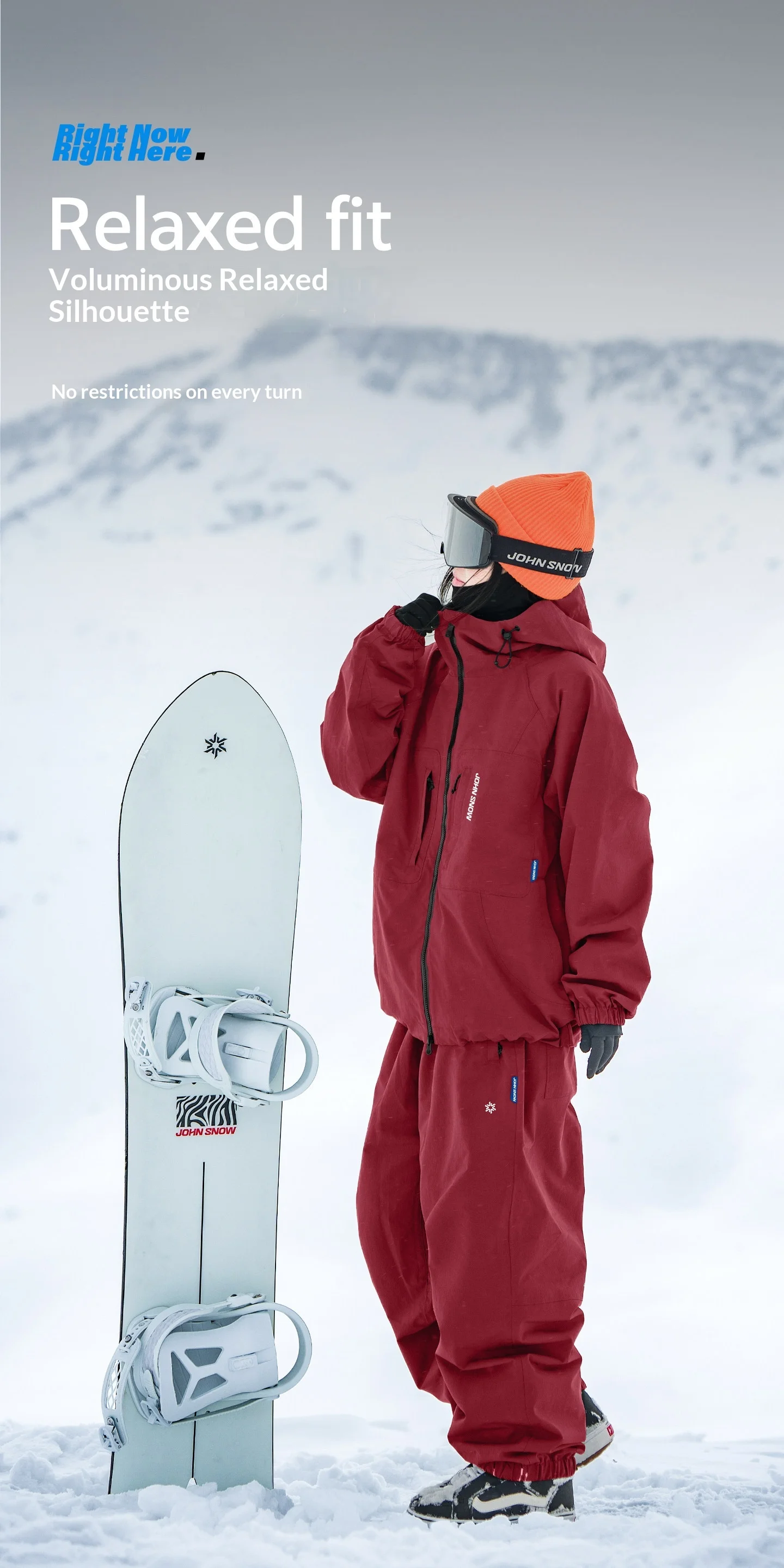 2026 John Snow Unisex 3L Vollständig Versiegelter Skianzug Wasserdicht Winddicht Warm Atmungsaktiv Ski- & Snowboard-Outdoor-Jacke und Hosen-Set – Detail 7