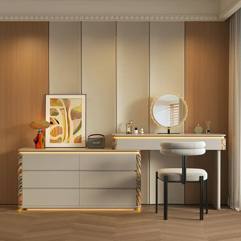 Bedroom Luxury Vanity Table Mirror Chair Accessories Modern Women Dressing Table Computer Study Vestidores Trendy Furniture