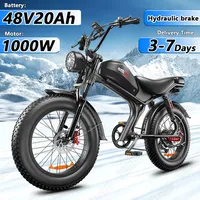 Emoko C93 E-Bike 1000W Motor 48V20Ah Battery Mountain Off-road Motorcycle Electric Bike 20*4 Inch Fat Tire Snow Electric Bicycle