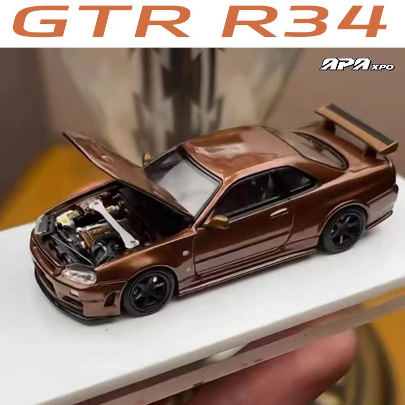 

MH 1/64 GTR R34 Alloy Motor Vehicle Diecast Models Car Toys Collection Boy's Christmas Gifts
