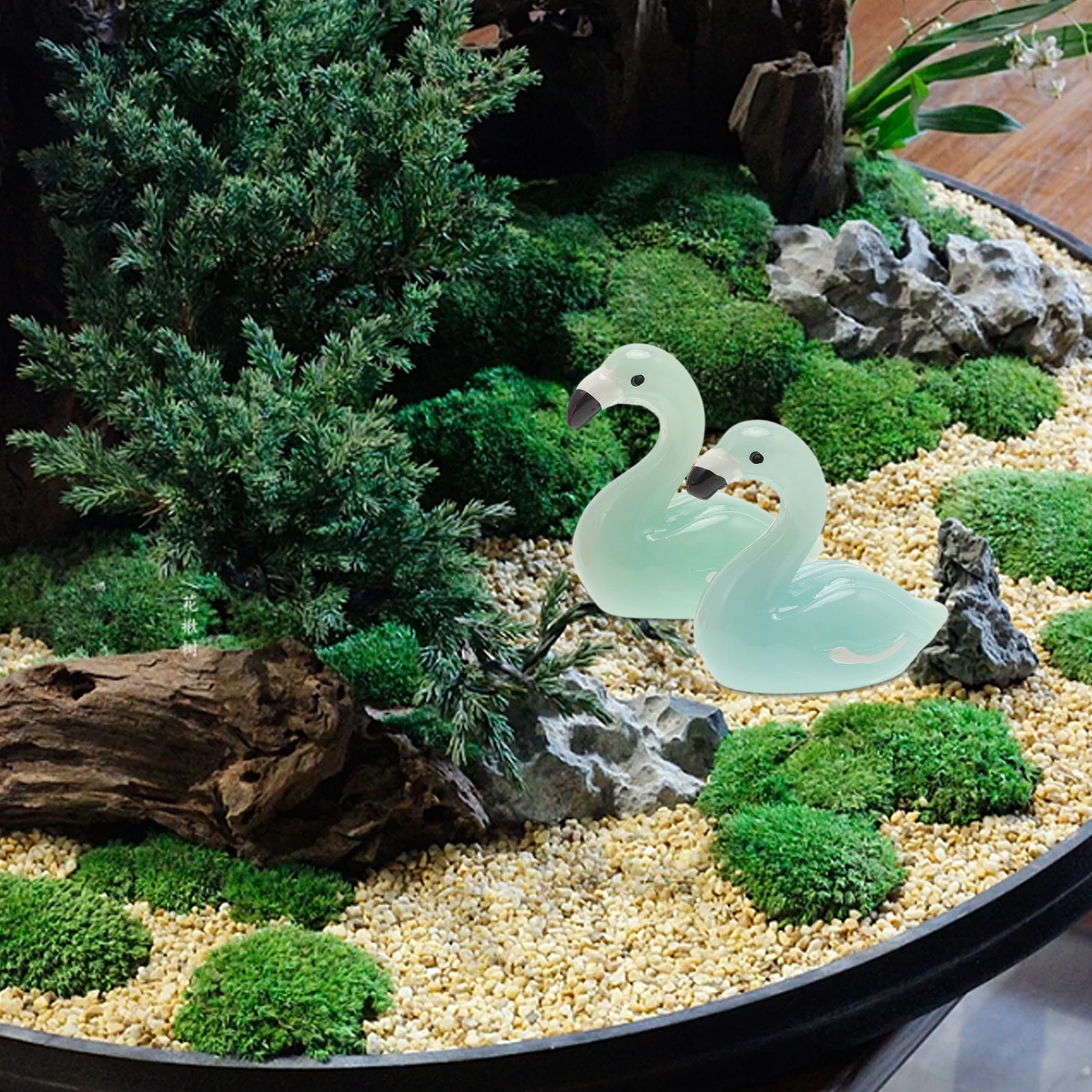 

10pcs Flamingo Decor Miniature Animals For Garden Lawn Plastic Flamingos Yard Decorations Small Animal Figurines Party Cake