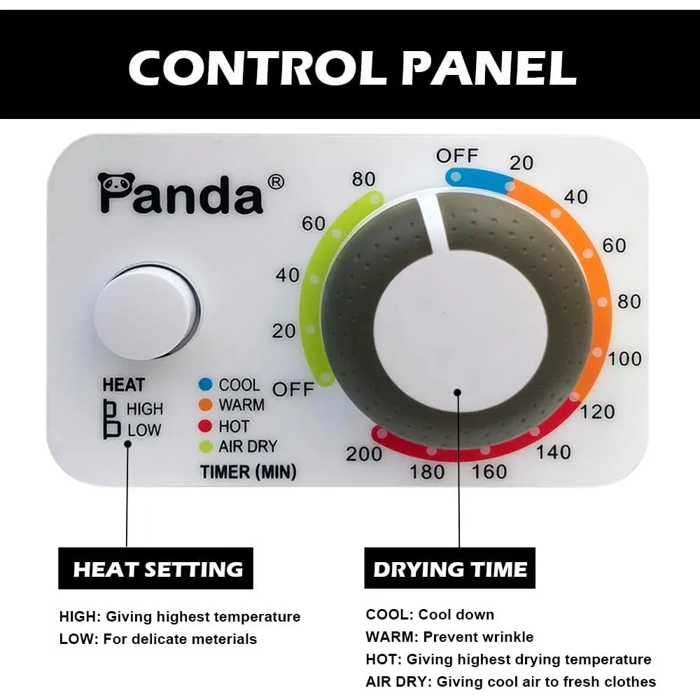 판다 전기 컴팩트 휴대용 의류 세탁 건조기, 스테인레스 스틸 욕조, 아파트 크기 1.5 cu.ft, 110V, 850W