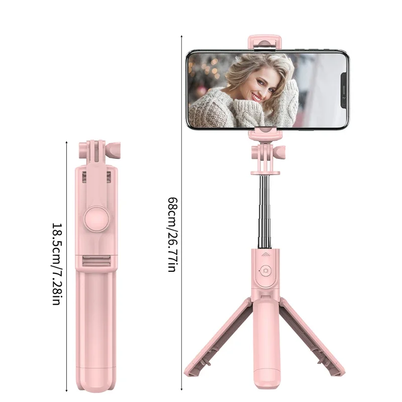 Wireless Selfie Stick Tripod Stand with Detachable Remote for iPhone Mobile Phone Tiktok Live Streaming image 6