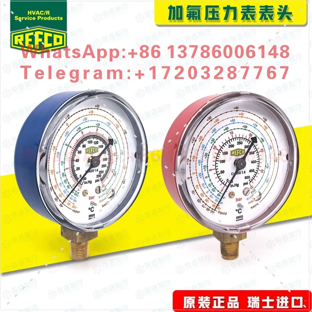 Original genuine REFCO  original R22/R134a fluorinated high and low pressure gauge pressure gauge
