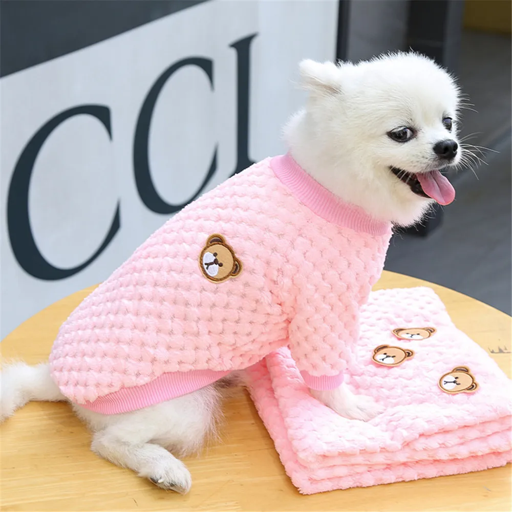 

OIMG Autumn Winter New Small Medium Dogs Clothes Teddy French Bulldog Warm Thickening Dog Cat Sweater Cute Pet Clothing Supplies