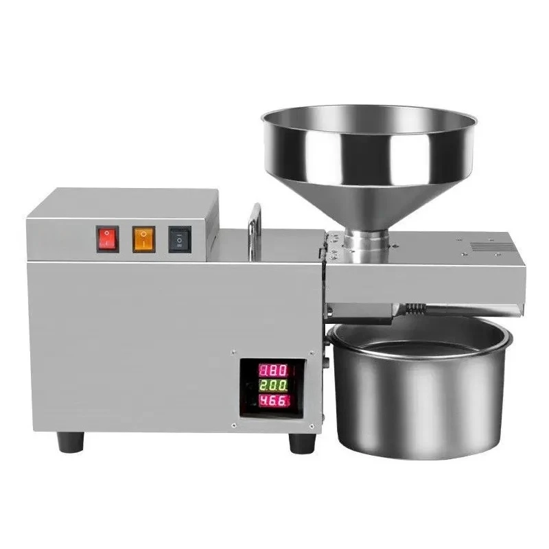 Electric small and medium stainless steel automatic intelligent hot and cold oil press peanut
