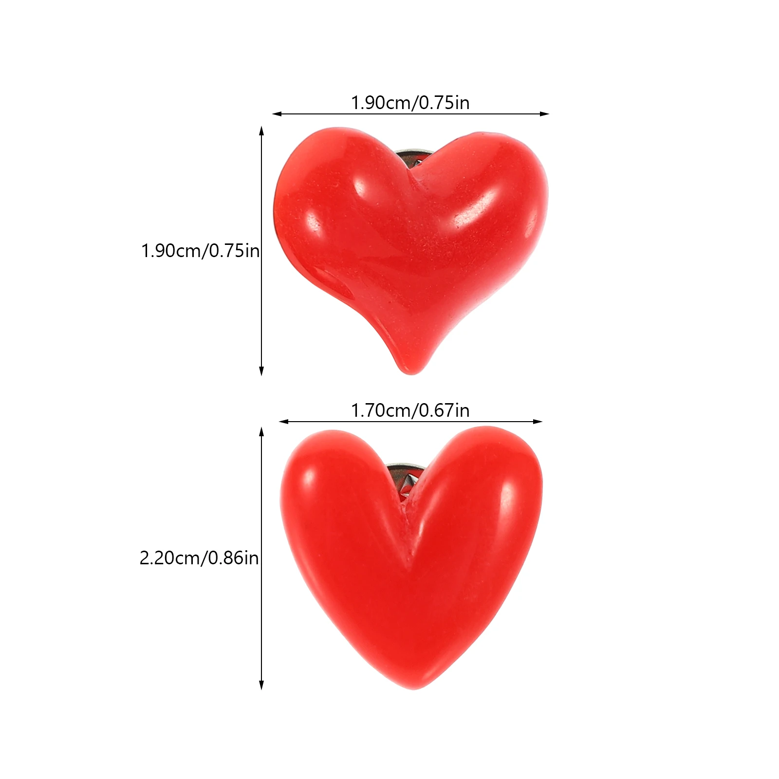 12 Pcs Red Heart Brooch Women Clothes Brooch Resin Heart Lapel Pin Ladies Badge Valentine Gift Scarf Brooch Jewelry