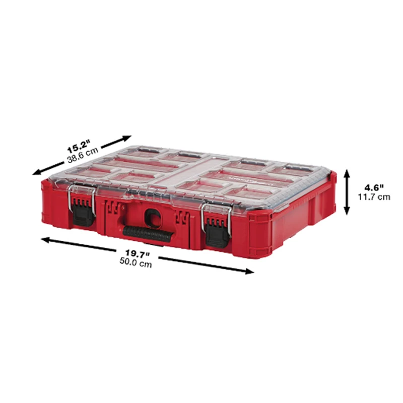 Milwaukee 48-22-8430 Packout 10 Compartment Stackable Storage Hard shell Small Parts Tool Box