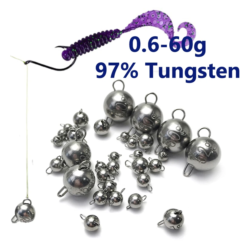 2.5g ~ 12g 97% Tungsten Cheburashka Weights Plain For Bass Wolfram Fishing Tackle Accessories