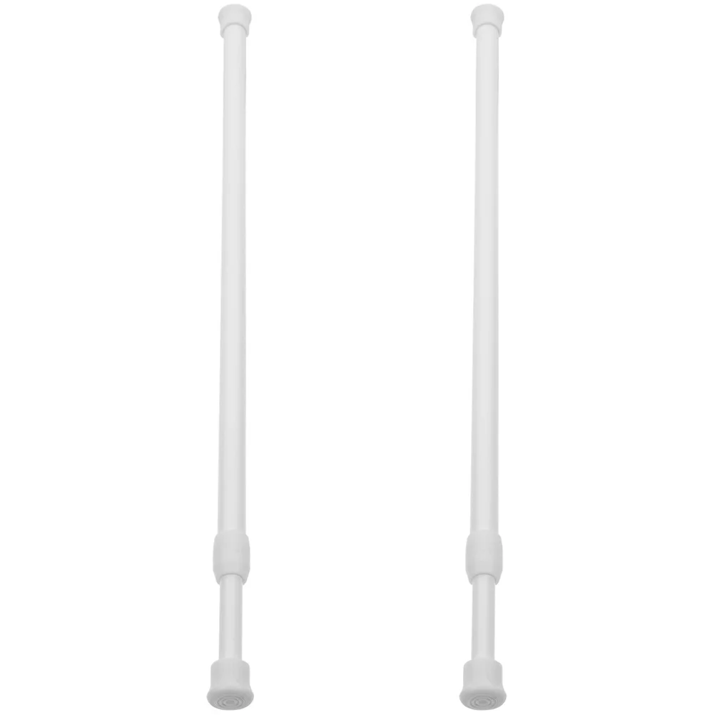 2 Pcs Telescopic Rod Retractable Curtain White Rods Window Suspension Clothes Rail Pole Bars Security inside Blinds