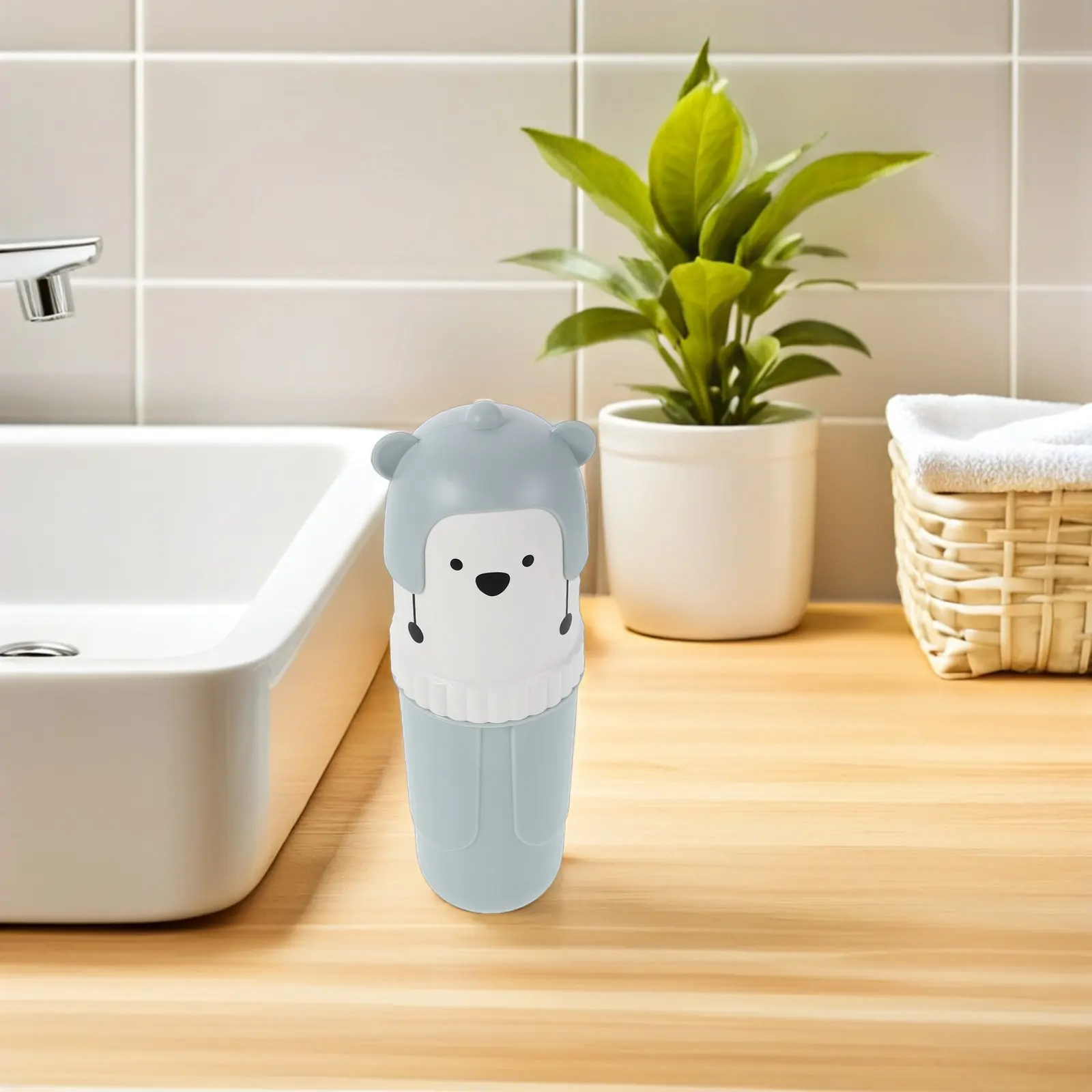 

Travel Toothbrush Case Portable Waterproof Blue Toothpaste Cup Box Compact Lightweight Storage Holder for Business Trips Camping