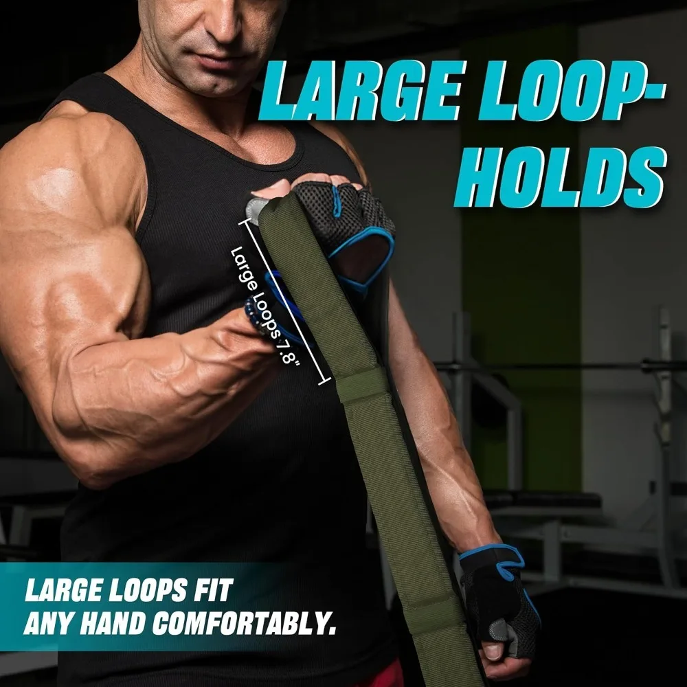 Multi Grip Tricep Cable Attachment Strap with Carabiner for Gym Cable Machine - Versatile Handle for Triceps Back Biceps Exercis