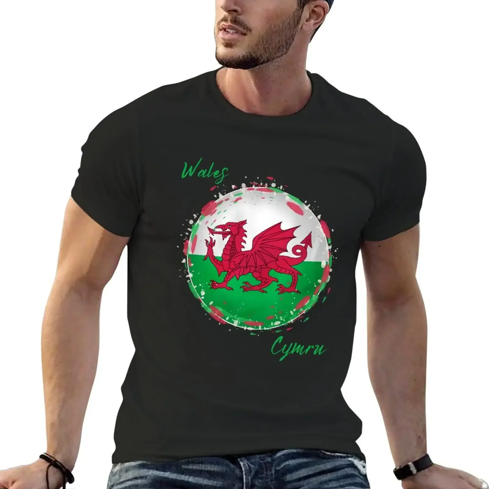 Wales Cymru Football Welsh Dragon T-Shirt designer shirts tees mens graphic t-shirts funny